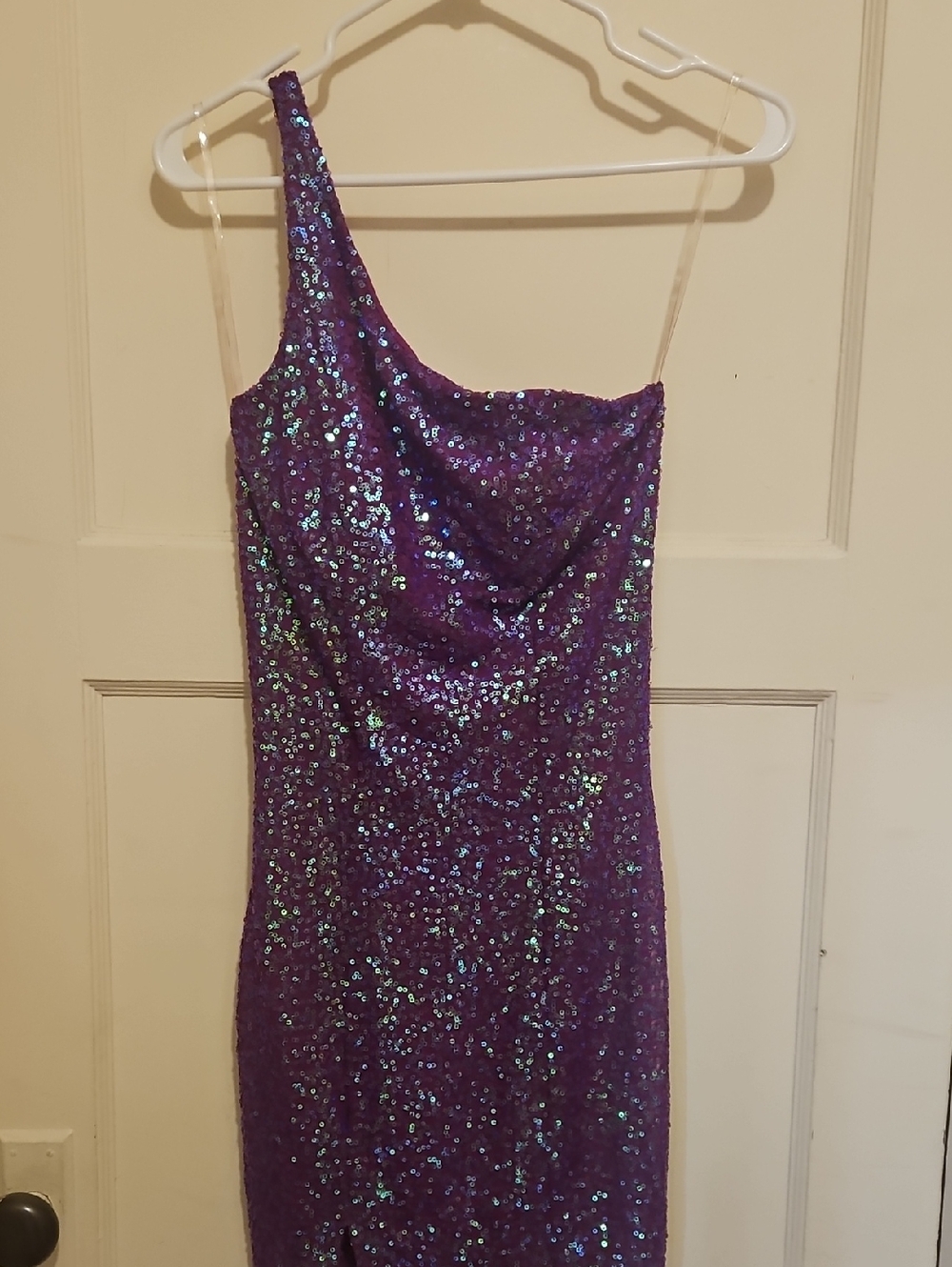 Purple Fuchsia Sequin Party Dress